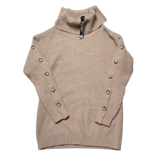 NWT CHARLIE B Turtleneck Button Down Sleeve Sweater Size XS - Picture 3 of 9